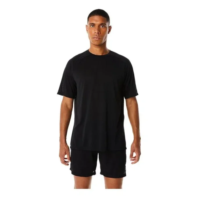 Actibreeze Jacquard Kurzarm-T-Shirt „Black“