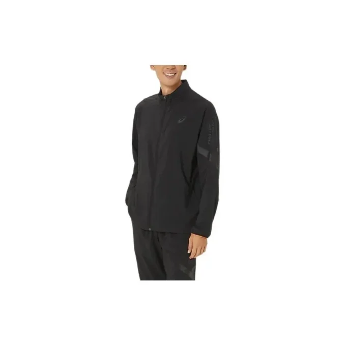 Asics A-I-M Cool Stretch Sommer-Webjacke „Performance Black“