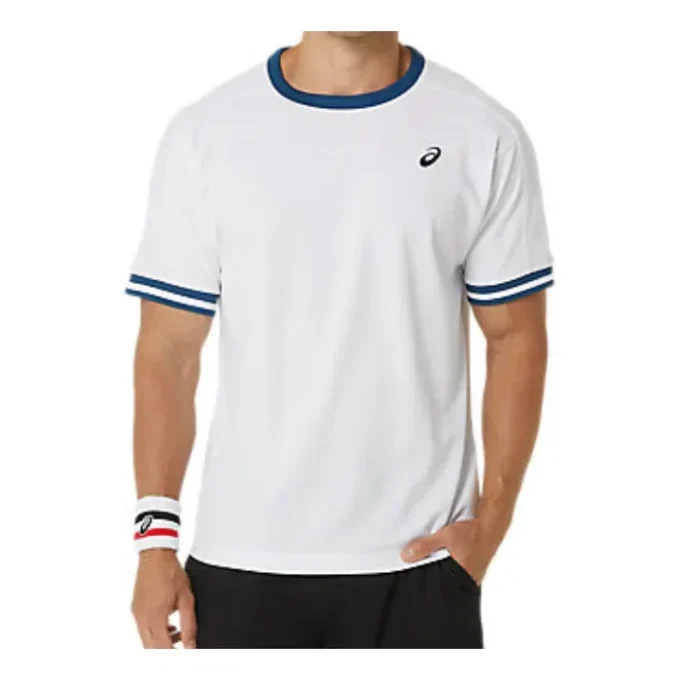Classic Kurzarm-Oberteil „White Blue“