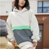 Colorblock Sherpa Hoodie „Beige“