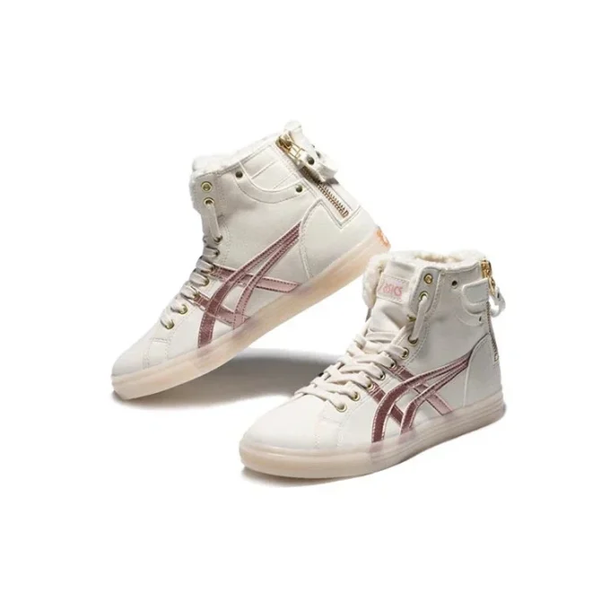 Double Clutch Fleece Retro High Board Schuh Milchweiß/Gold