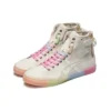 Double Clutch Milk White Retro Casual High Board Schuh „White Pink“