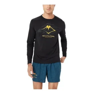 Fujitrail Logo Langarm-T-Shirt „Schwarz Gelb“