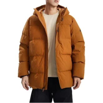 Gepolsterte Heavy-Down-Jacke „Brown“