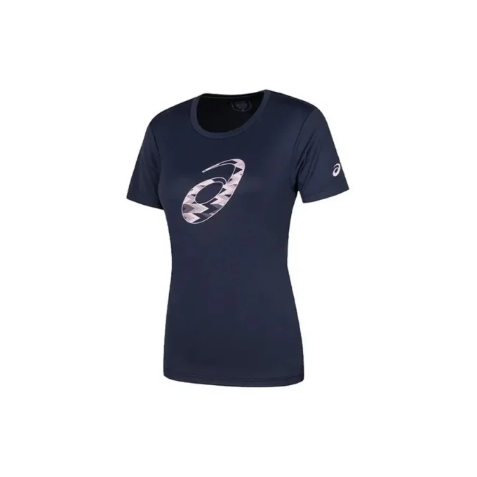Kurzarm-T-Shirt mit Spiralgrafik, asiatische Größen, „Midnight“