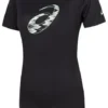 Kurzarm-T-Shirt mit Spiralgrafik, asiatische Größen, „Performance Black“
