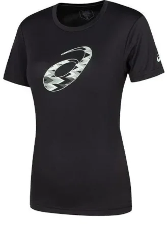 Kurzarm-T-Shirt mit Spiralgrafik, asiatische Größen, „Performance Black“
