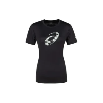 Kurzarm-T-Shirt mit Spiralgrafik, asiatische Größen, „Performance Black“
