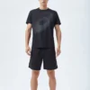 Lauf-T-Shirt mit reflektierendem Logo „Schwarz“