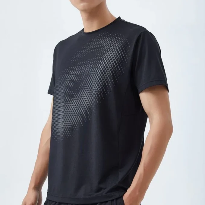 Lauf-T-Shirt mit reflektierendem Logo „Schwarz“