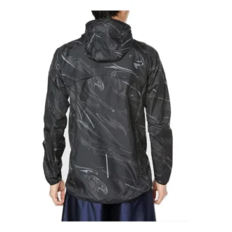 Laufbekleidung Grafik-Webjacke „Schwarz“