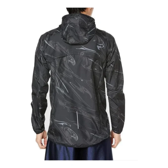 Laufbekleidung Grafik-Webjacke „Schwarz“