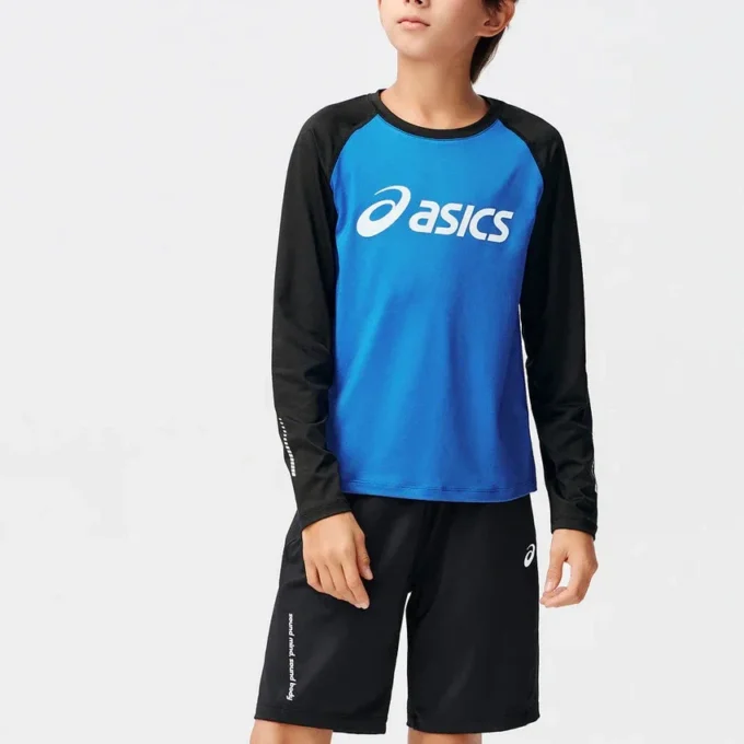 Logo-Langarm-T-Shirt „Blue“