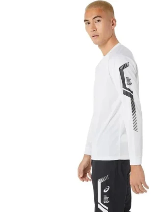 Logo-Langarm-T-Shirt „White“