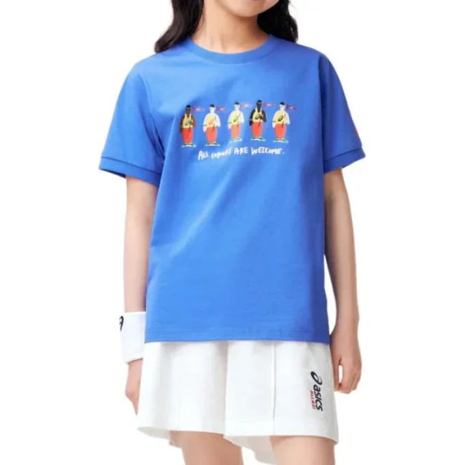 Lässiges bedrucktes T-Shirt „Blue“