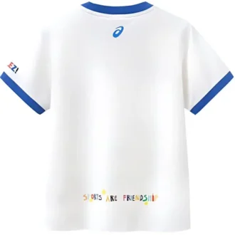 Lässiges bedrucktes T-Shirt „White Blue“