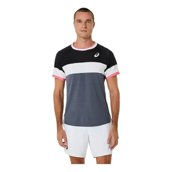 Match Kurzarm-T-Shirt „Grey White Black“