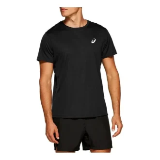 Silbernes Kurzarm-Oberteil „Performance Black“