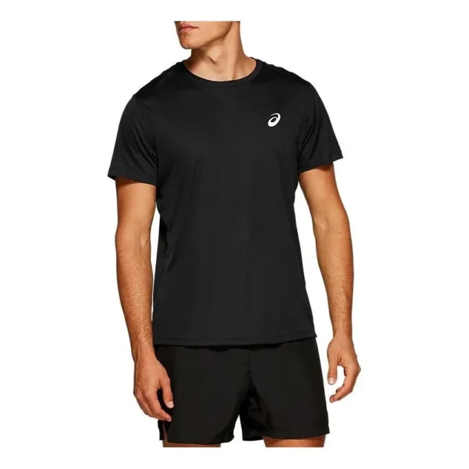 Silbernes Kurzarm-Oberteil „Performance Black“