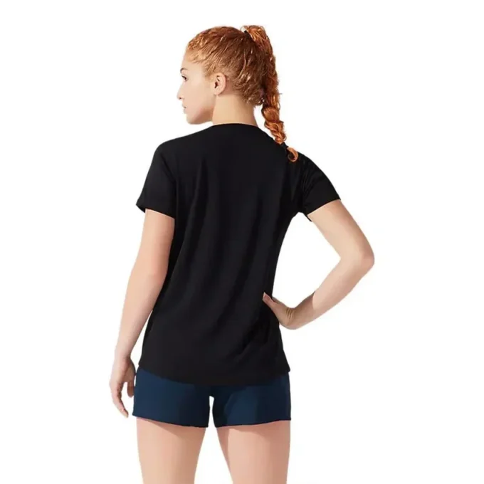 Silbernes Kurzarm-Oberteil „Performance Black“