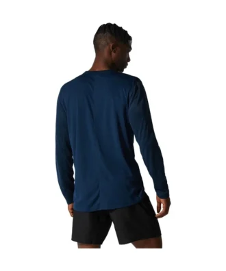 Silbernes Langarm-T-Shirt „French Blue“