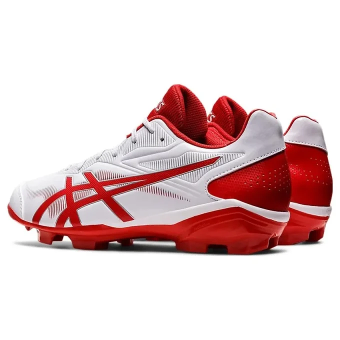 Star Shine III Baseball Point Spike Schuhe „Weiß Rot“