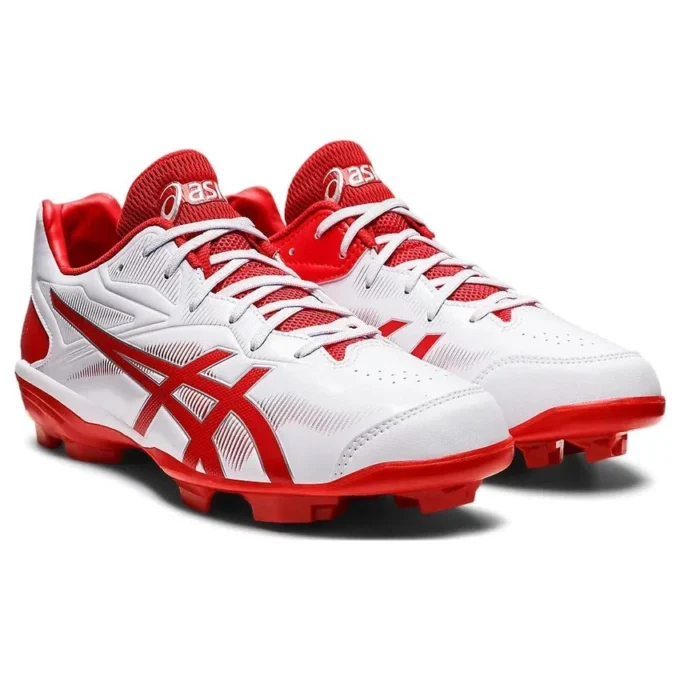 Star Shine III Baseball Point Spike Schuhe „Weiß Rot“