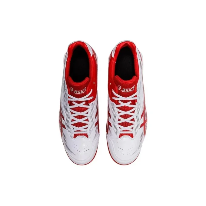 Star Shine III Baseball Point Spike Schuhe „Weiß Rot“