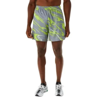 Suminigashi-Motiv-Print 7IN-Shorts „Grey Green“
