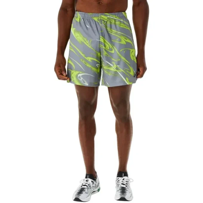 Suminigashi-Motiv-Print 7IN-Shorts „Grey Green“