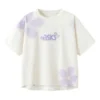 T-Shirt mit Blumenlogo „Weiß“