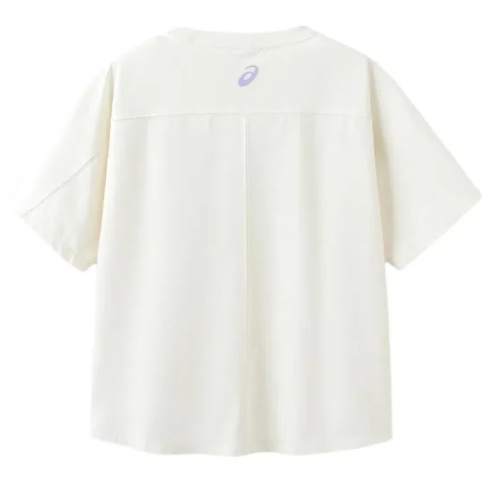 T-Shirt mit Blumenlogo „Weiß“