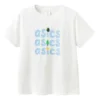 T-Shirt mit dreireihigem Logo „White Blue“