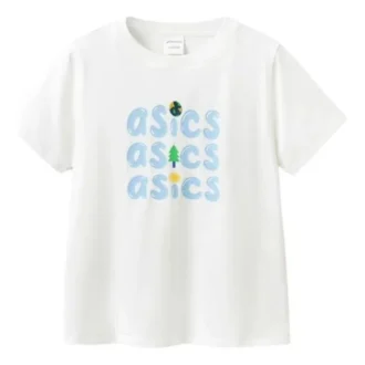T-Shirt mit dreireihigem Logo „White Blue“