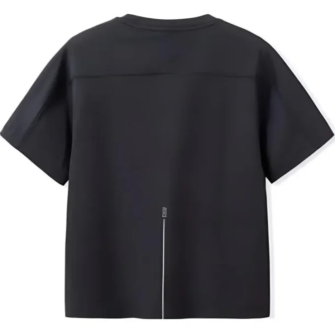 T-Shirt mit Logo-Aufnäher „Black“